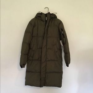 Puffy winter jacket Military Green Women M Brand New with tags